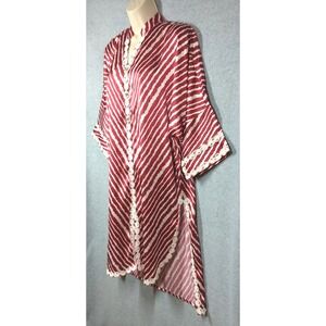 New SANA SAFINAZ Silk Dress Caftan Size Small Front Jeweled Accents Elegant